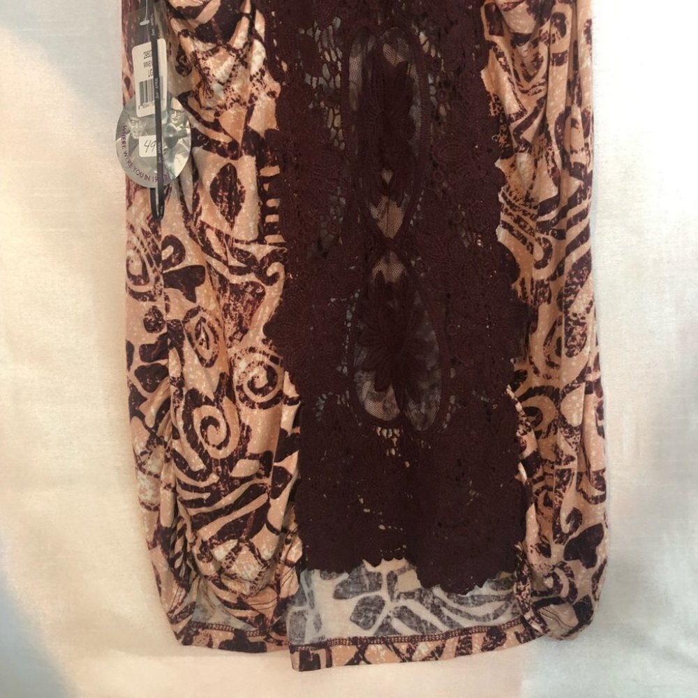 NWT DEX Women's Tank Top Aztec Wine/Salmon Ladies Lg - Picture 8 of 16